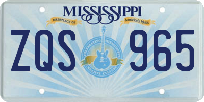 MS license plate ZQS965