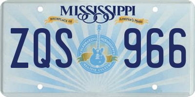 MS license plate ZQS966