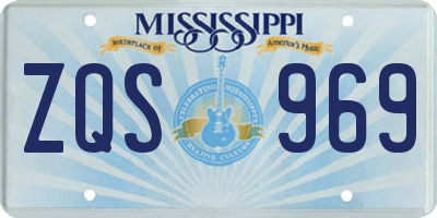 MS license plate ZQS969