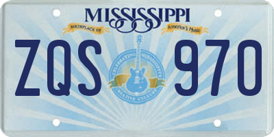 MS license plate ZQS970