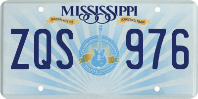 MS license plate ZQS976