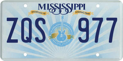 MS license plate ZQS977