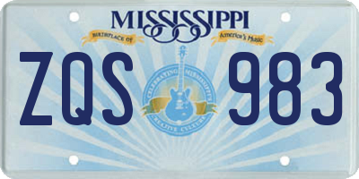 MS license plate ZQS983