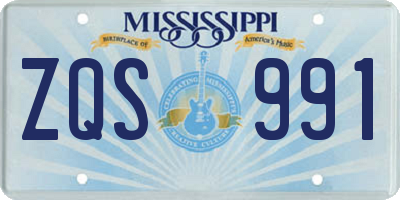 MS license plate ZQS991