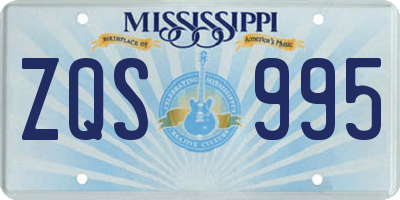 MS license plate ZQS995