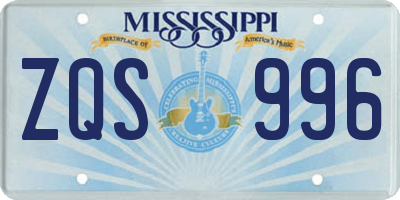 MS license plate ZQS996
