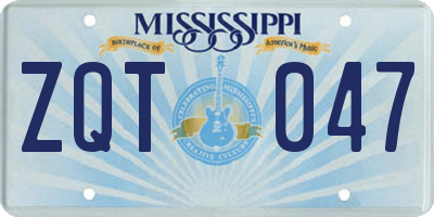 MS license plate ZQT047