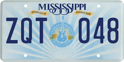 MS license plate ZQT048