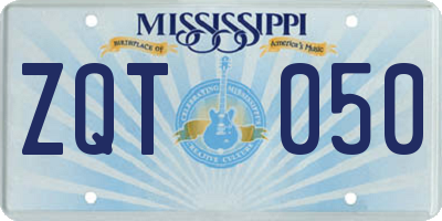 MS license plate ZQT050