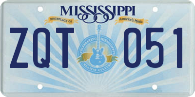 MS license plate ZQT051