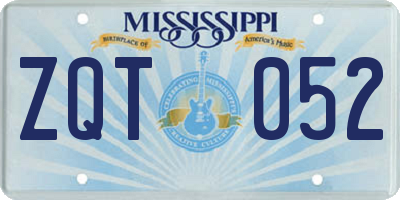 MS license plate ZQT052