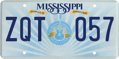 MS license plate ZQT057