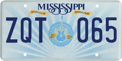 MS license plate ZQT065