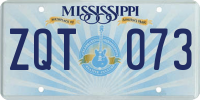 MS license plate ZQT073