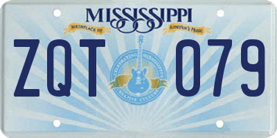 MS license plate ZQT079