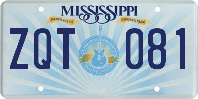 MS license plate ZQT081