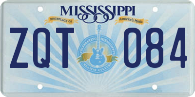 MS license plate ZQT084