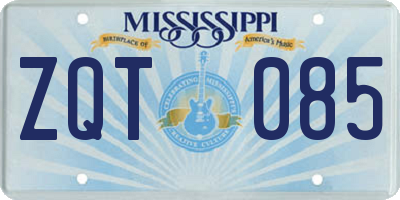 MS license plate ZQT085