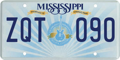 MS license plate ZQT090