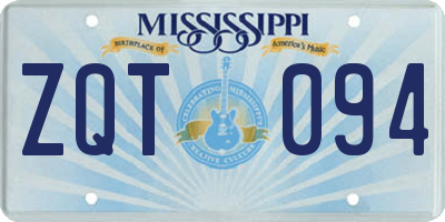 MS license plate ZQT094