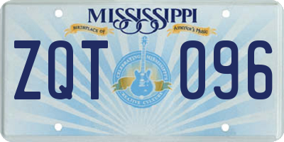 MS license plate ZQT096