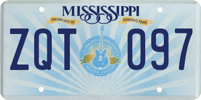 MS license plate ZQT097