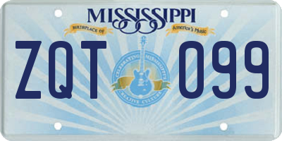 MS license plate ZQT099