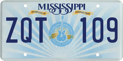MS license plate ZQT109