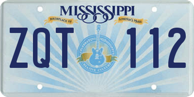 MS license plate ZQT112