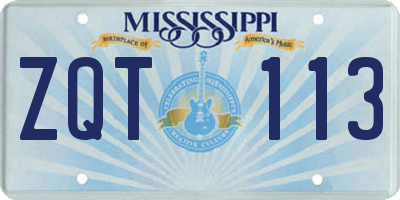 MS license plate ZQT113