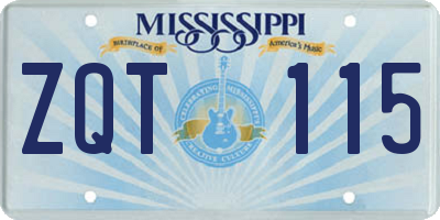 MS license plate ZQT115