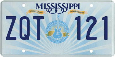 MS license plate ZQT121