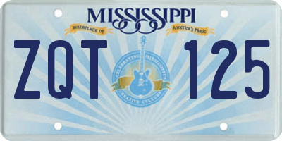 MS license plate ZQT125