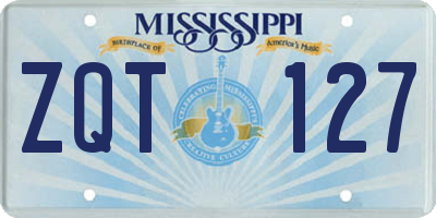 MS license plate ZQT127