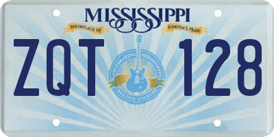 MS license plate ZQT128