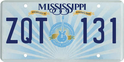 MS license plate ZQT131