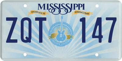 MS license plate ZQT147