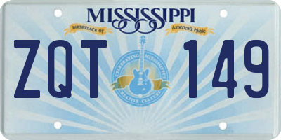 MS license plate ZQT149