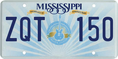 MS license plate ZQT150