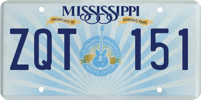 MS license plate ZQT151