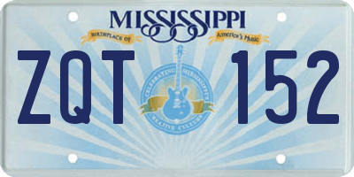 MS license plate ZQT152