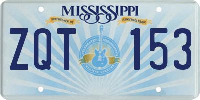 MS license plate ZQT153