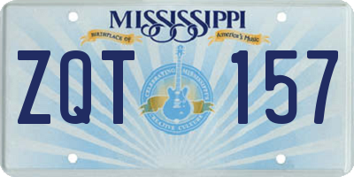 MS license plate ZQT157