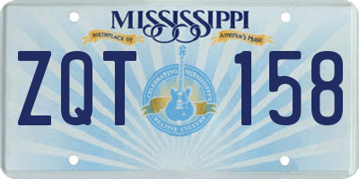 MS license plate ZQT158