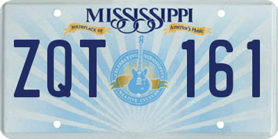 MS license plate ZQT161