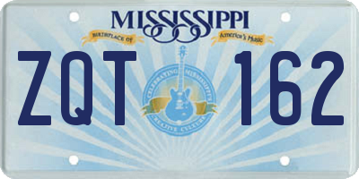 MS license plate ZQT162
