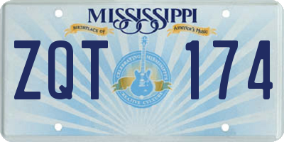 MS license plate ZQT174