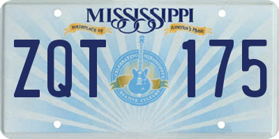 MS license plate ZQT175