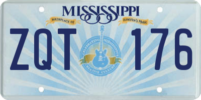 MS license plate ZQT176