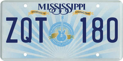MS license plate ZQT180